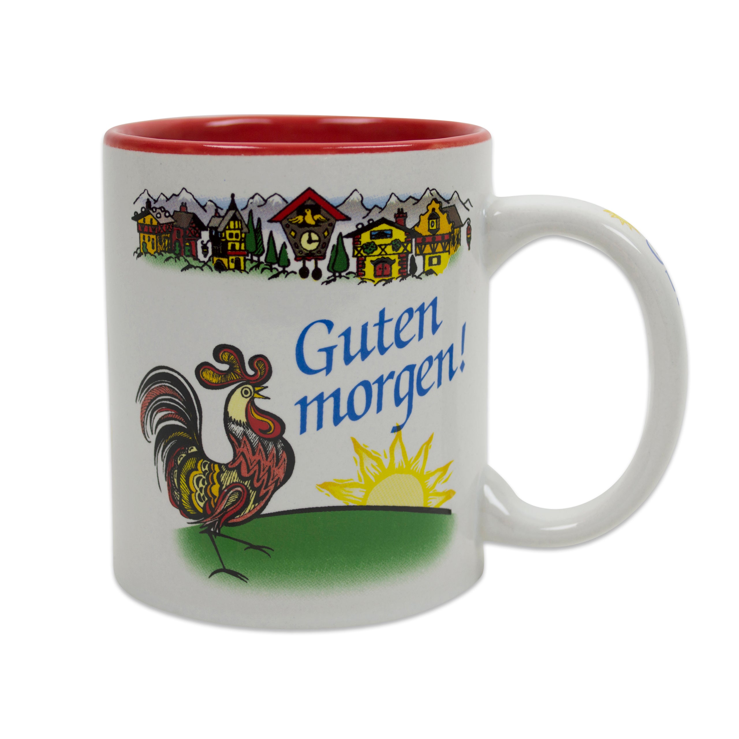 Guten Morgen  Good Morning Rooster Salt Glaze Coffee Cup 