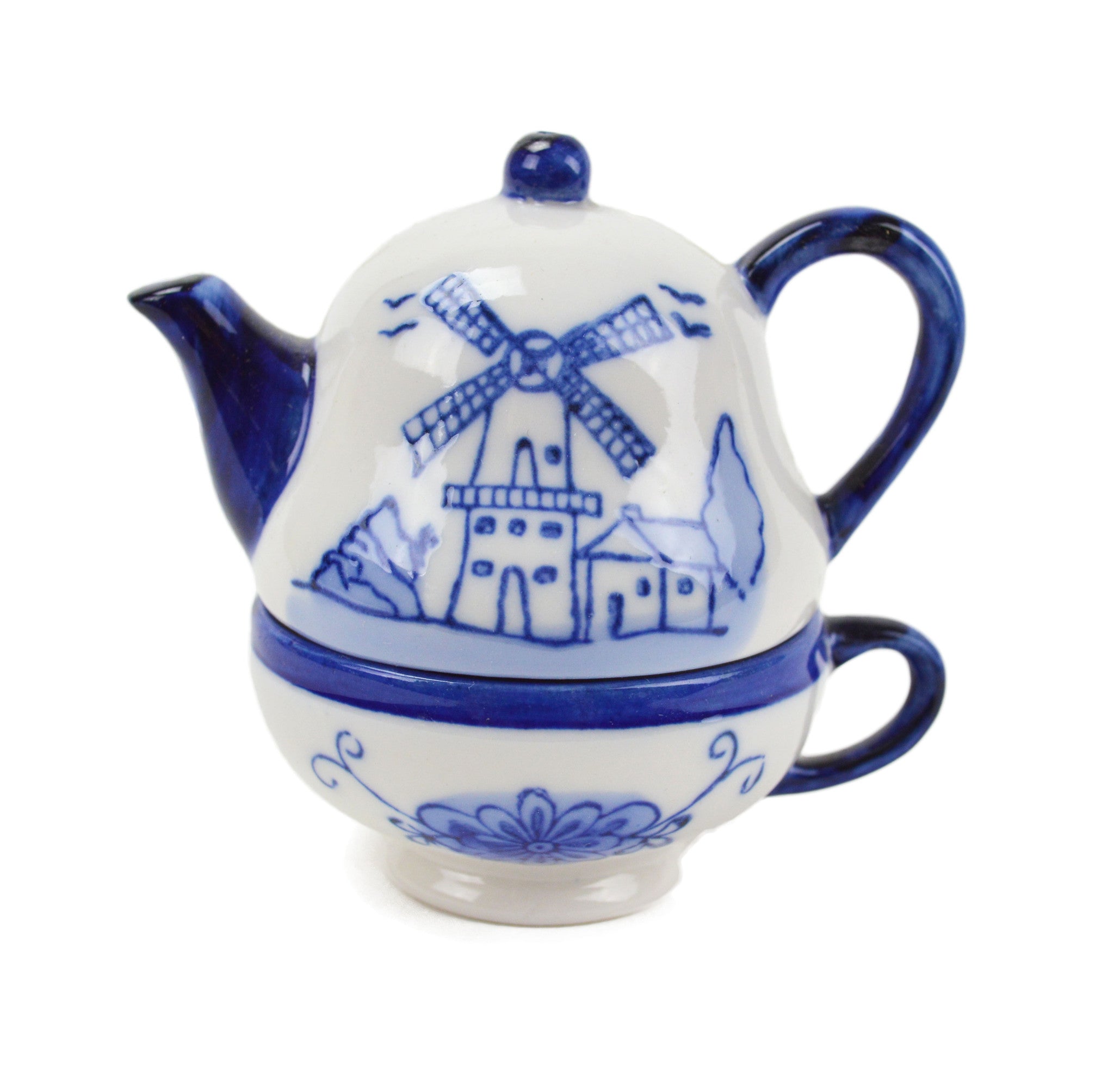 Dutc Ceramic Spoon Rests Delft Blue Teapot