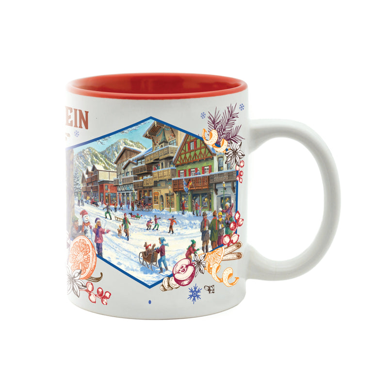 Ceramic Glu Wein Mug with a European Theme