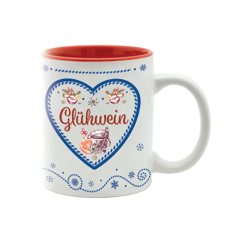 Ceramic Glu Wein Mug with a European Theme