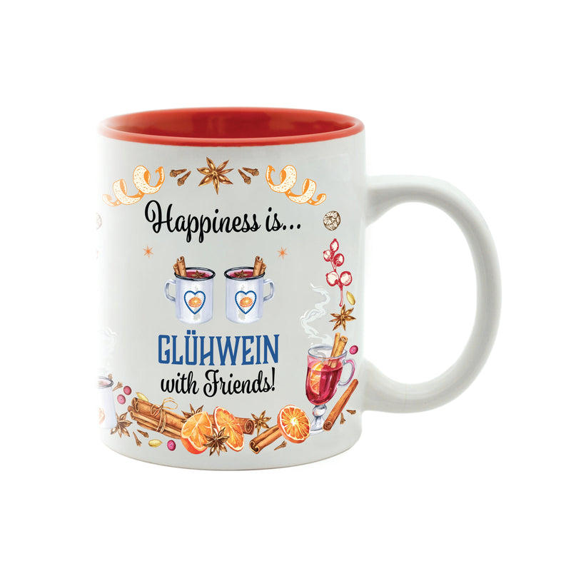 Ceramic Glu Wein Mug with a European Theme