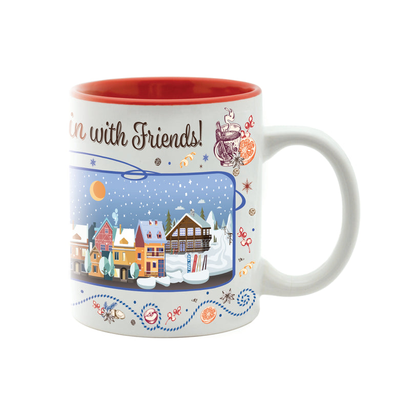 Ceramic Glu Wein Mug with a European Theme