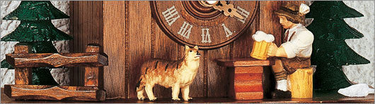 Schneider 9" Black Forest Beer Drinker and Dog German Cuckoo Clock - OktoberfestHaus.com
 - 2