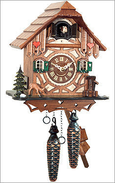 Black Forest Chalet German Cuckoo Clock with hearts on front - OktoberfestHaus.com
