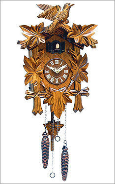 Black Forest - German Cuckoo Clock With Leafs And Bird - OktoberfestHaus.com
