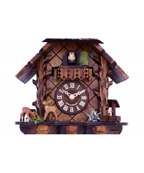 Musical Cuckoo Clock With Hand-Carved Case And Feeding Deer - 10 Inches Tall - OktoberfestHaus.com
 - 3