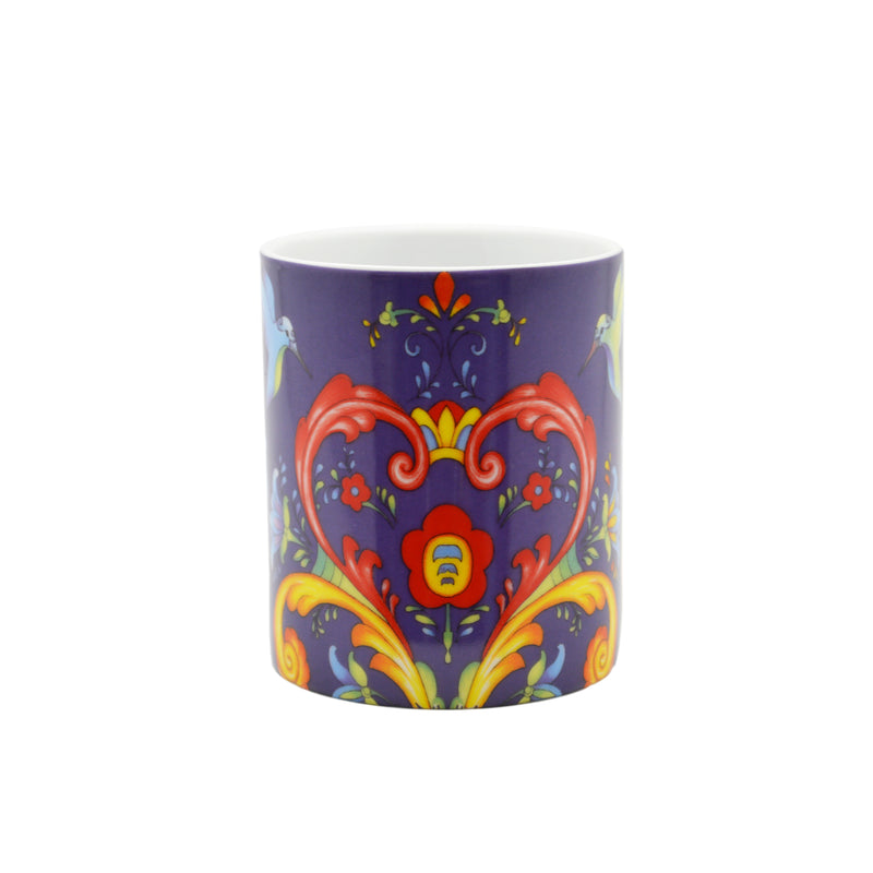 Rosemaling Blue Design Ceramic Coffee Mug - 3 - OktoberfestHaus.com