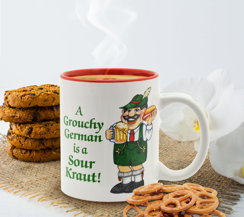 A Grouchy German is a Sour Kraut Ceramic Coffee Cup