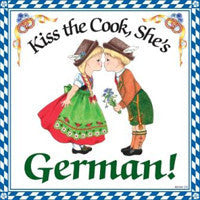 German Gift Ceramic Wall Plaque: Kiss German Cook - OktoberfestHaus.com
 - 1