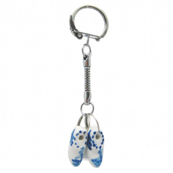 Holland Clogs Small Delft Ceramic Key Ring - OktoberfestHaus.com
 - 1