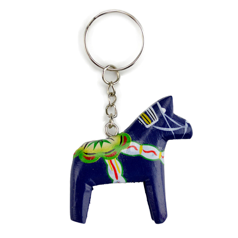 Blue Key Ring Swedish Dala Horse