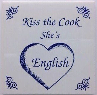 English Culture Magnet Tile (Kiss English Cook) - OktoberfestHaus.com
 - 1