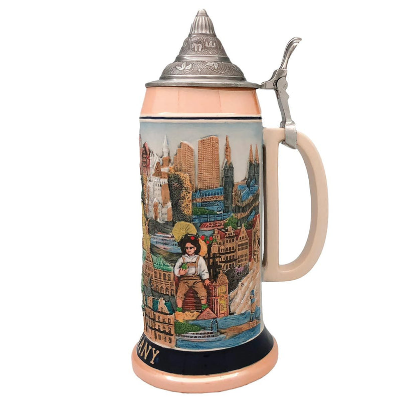 Landmarks Across Germany 1L Colorful Lidded Stein -1