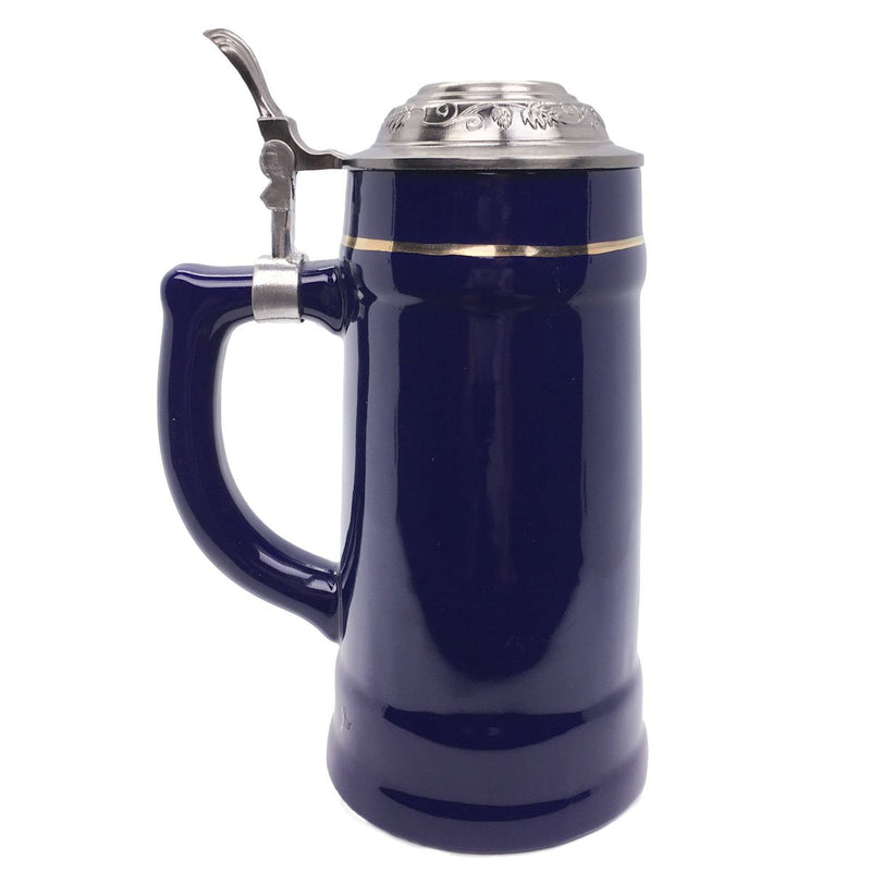 .75L Eagle Cobalt Blue Medallion Lidded Stein -3