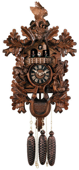 Eight Day Musical 23" German Cuckoo Clock with Eagle Hunter and Ram From River City Clocks - OktoberfestHaus.com

